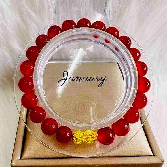 18k Saudi gold real one birthstone January - Picture 1 of 1